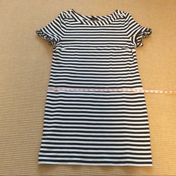 Talbots Navy Blue and White Striped Dress - L - Picture 9 of 10